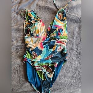 La Blanca Blue and Multicolor Swimsuit